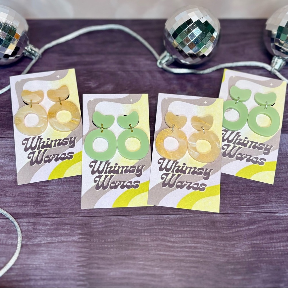 Green and Gold Earrings